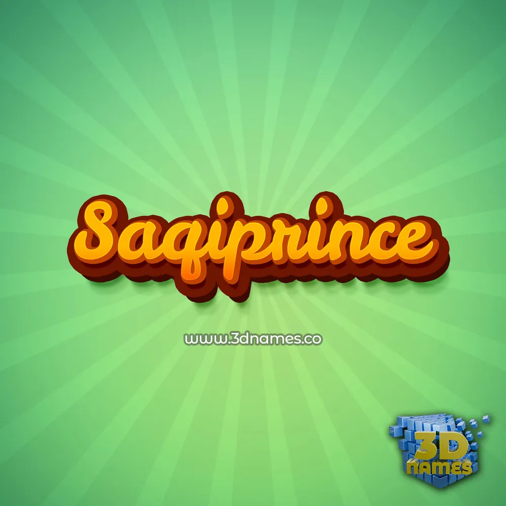 saqiprince in Green Rays style - 3D name wallpaper
