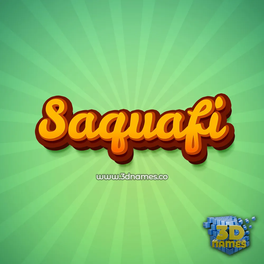 saquafi in Green Rays style - 3D name wallpaper