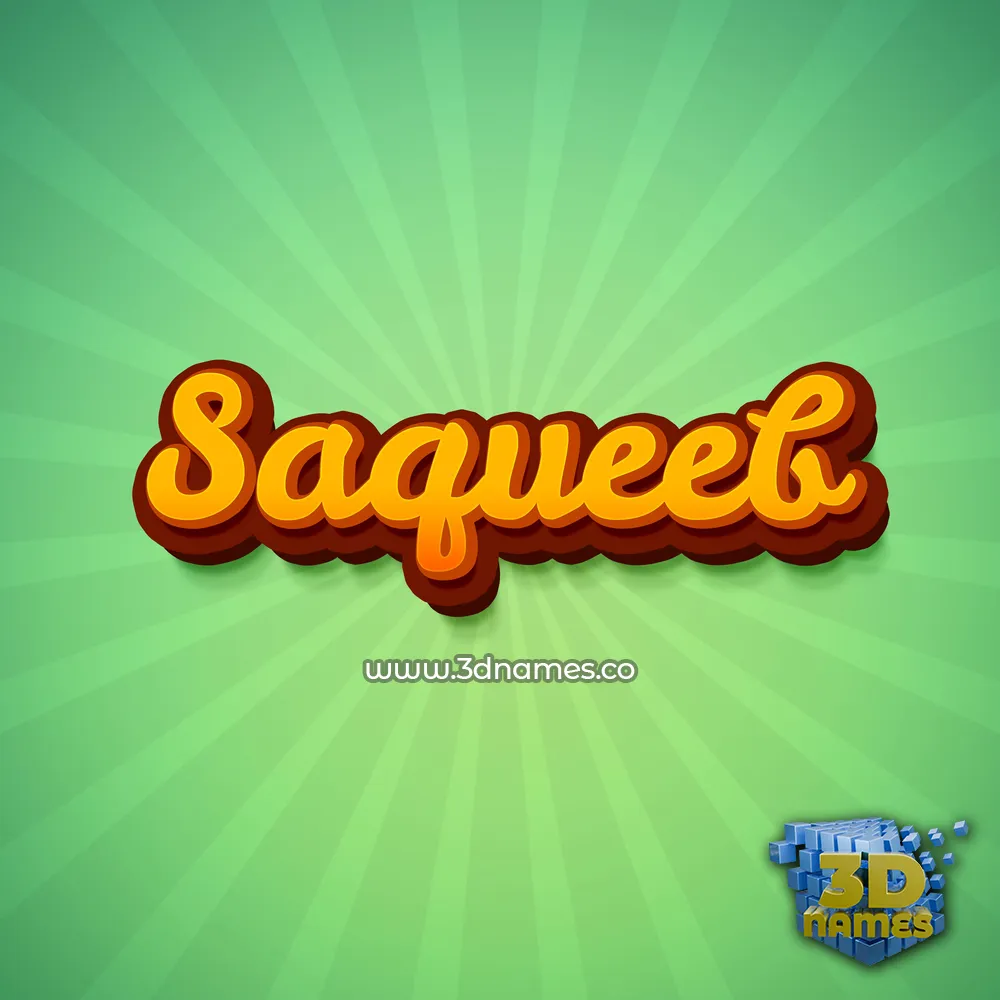 saqueeb in Green Rays style - 3D name wallpaper