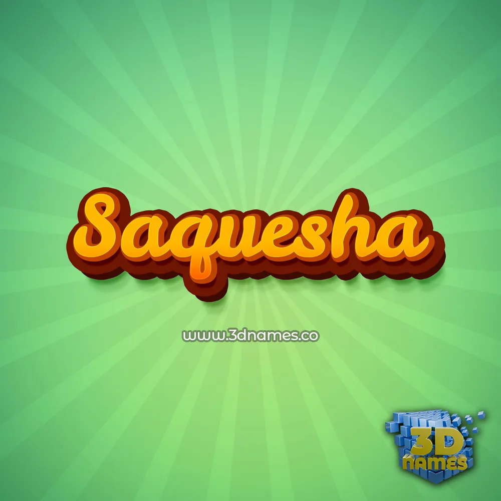 saquesha in Green Rays style - 3D name wallpaper
