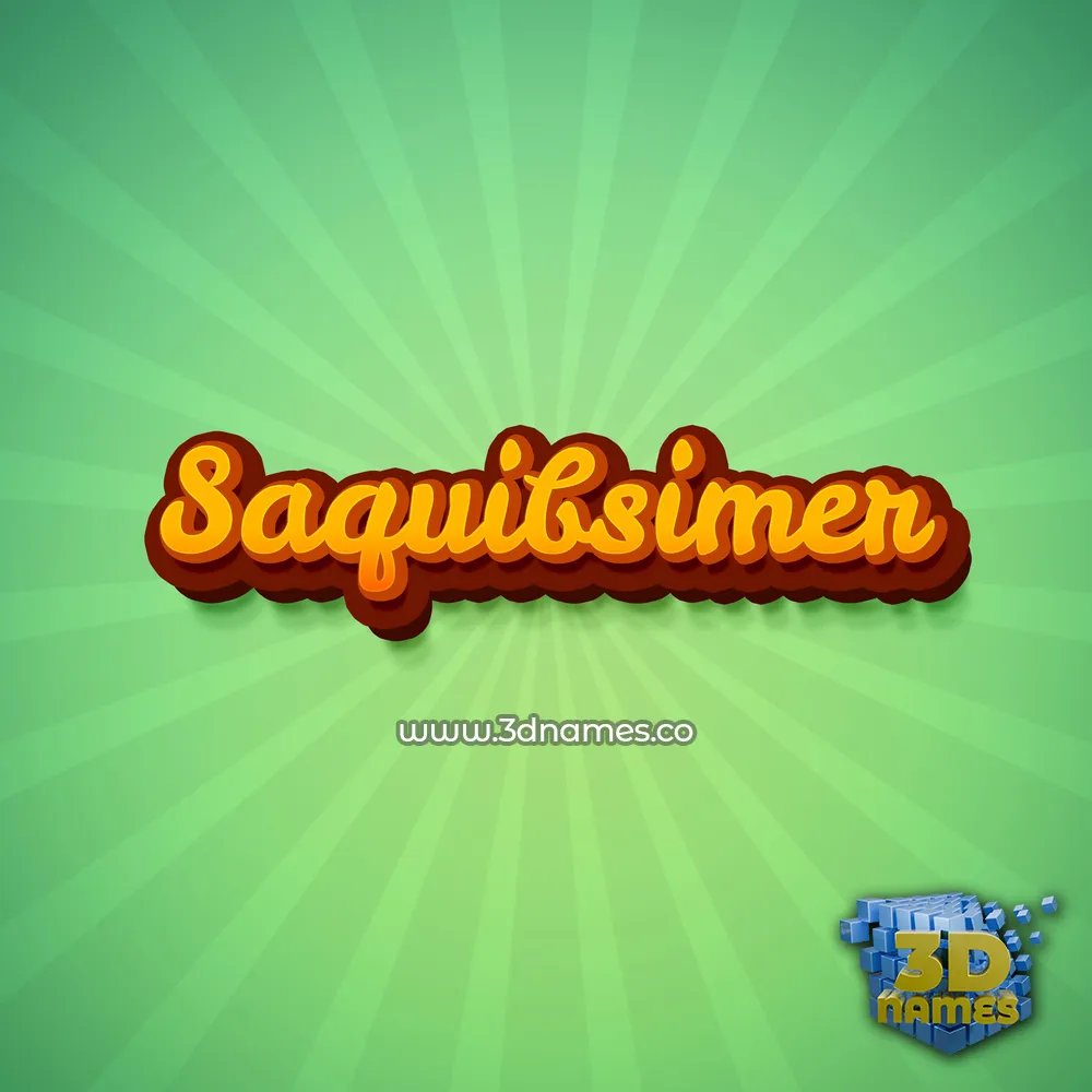 saquibsimer in Green Rays style - 3D name wallpaper
