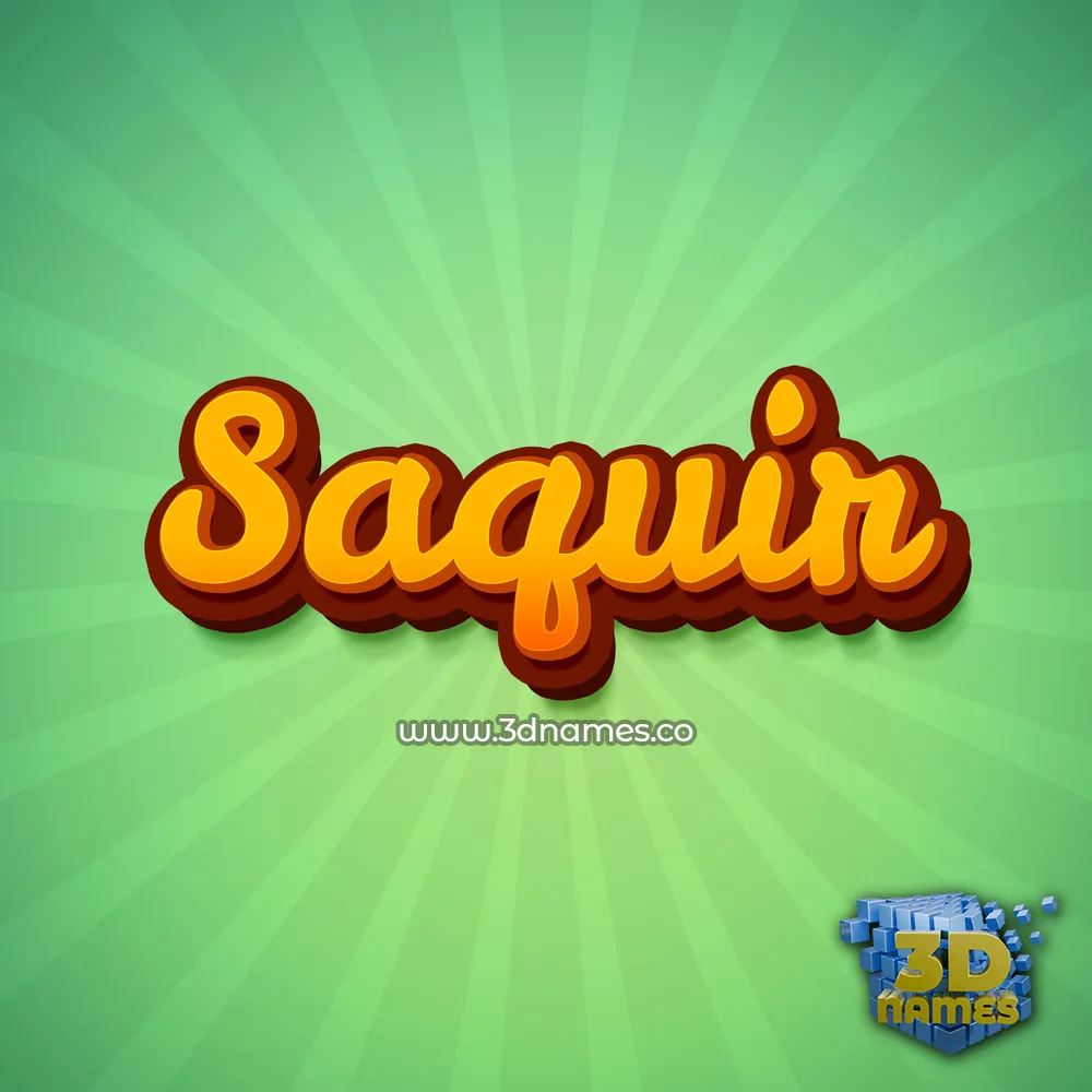 saquir in Green Rays style - 3D name wallpaper