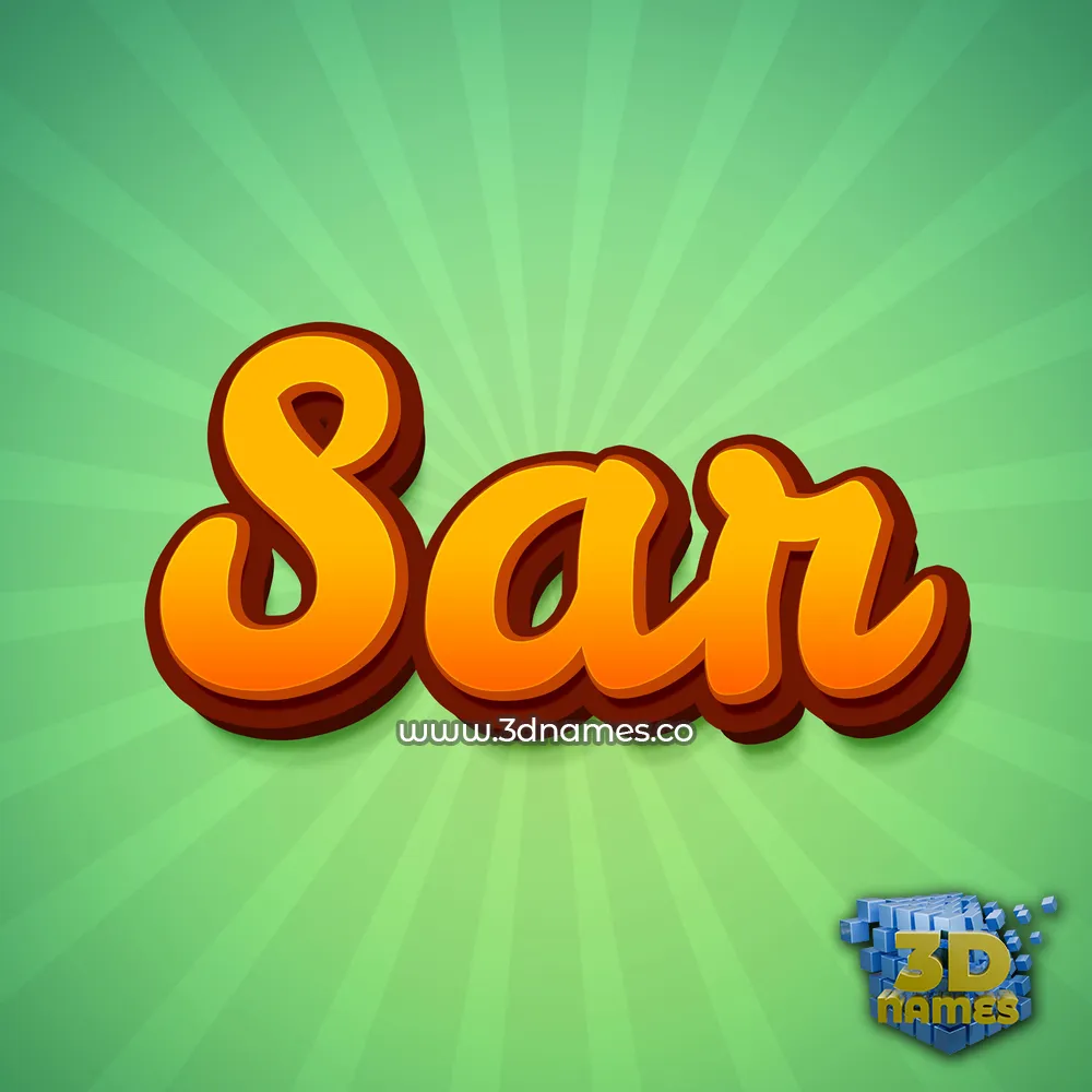 sar in Green Rays style - 3D name wallpaper