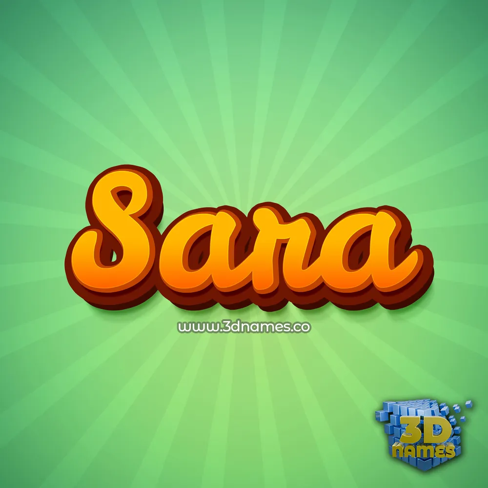 sara in Green Rays style - 3D name wallpaper