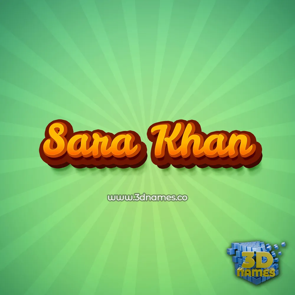 sara khan in Green Rays style - 3D name wallpaper