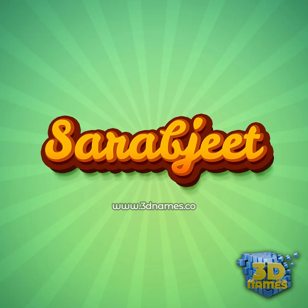 sarabjeet in Green Rays style - 3D name wallpaper