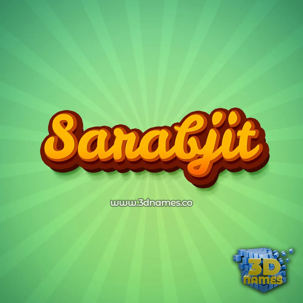 sarabjit in Green Rays style - 3D name wallpaper