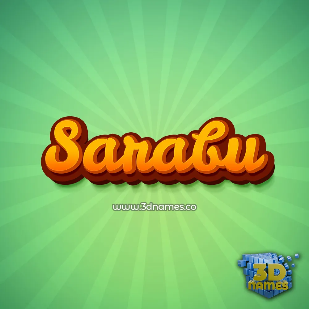 sarabu in Green Rays style - 3D name wallpaper