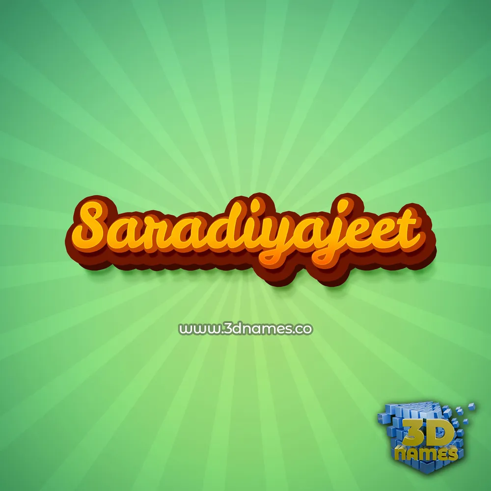 saradiyajeet in Green Rays style - 3D name wallpaper