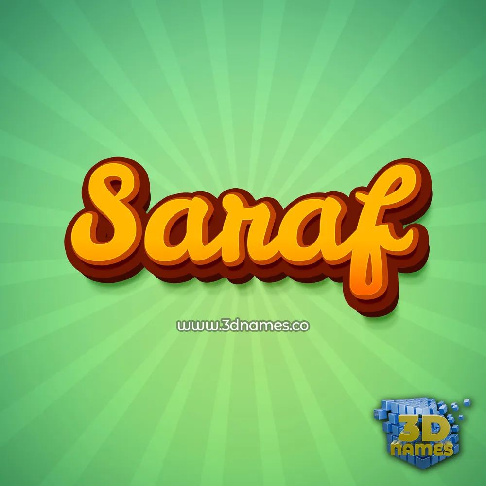 saraf in Green Rays style - 3D name wallpaper