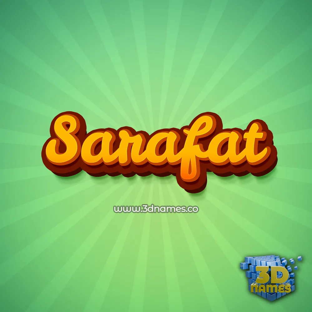 sarafat in Green Rays style - 3D name wallpaper
