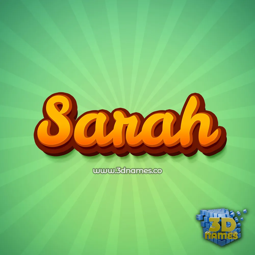 sarah in Green Rays style - 3D name wallpaper