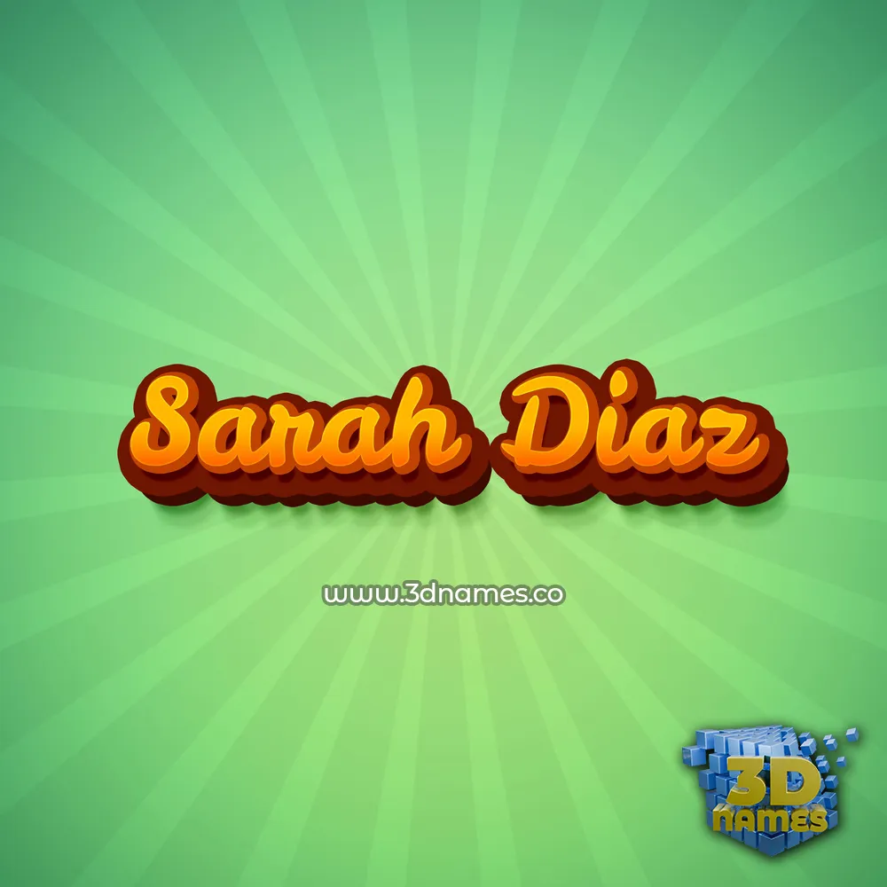 sarah diaz in Green Rays style - 3D name wallpaper