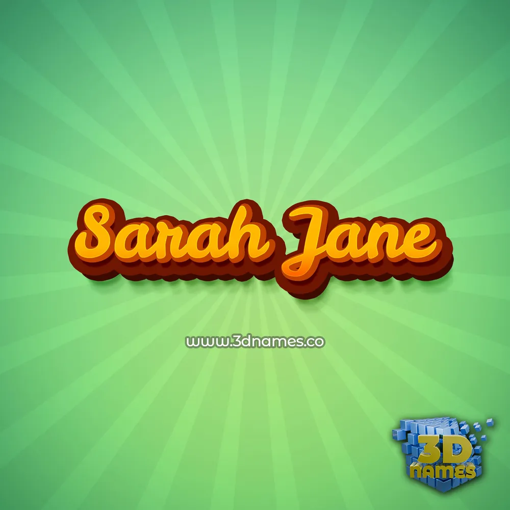 sarah jane in Green Rays style - 3D name wallpaper