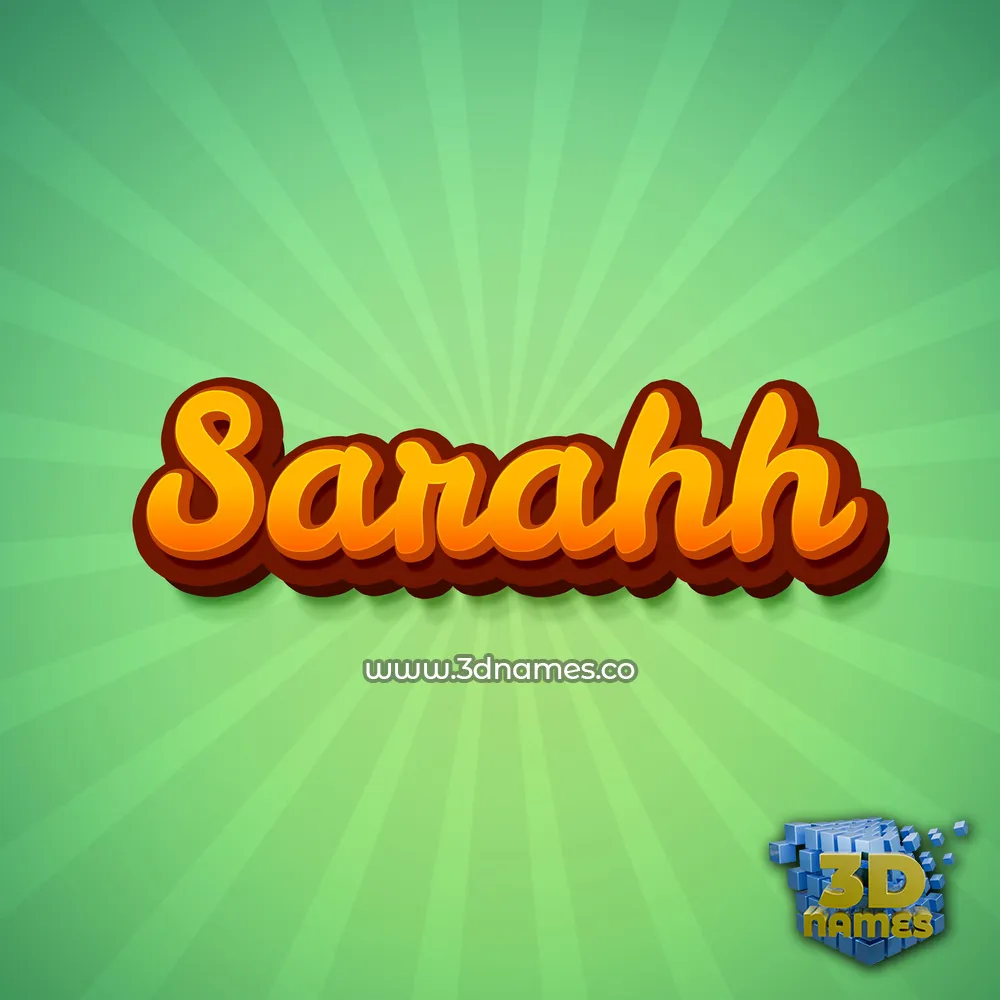 sarahh in Green Rays style - 3D name wallpaper