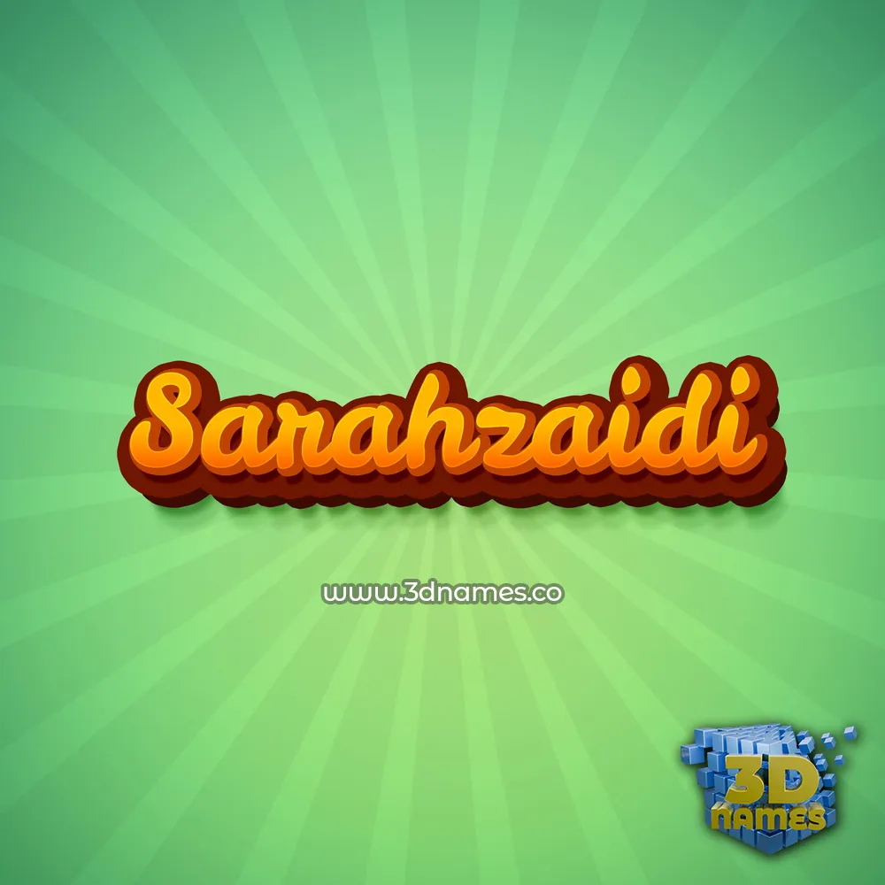 sarahzaidi in Green Rays style - 3D name wallpaper