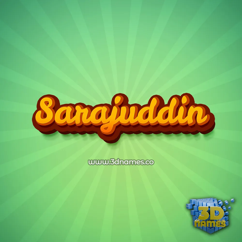 sarajuddin in Green Rays style - 3D name wallpaper