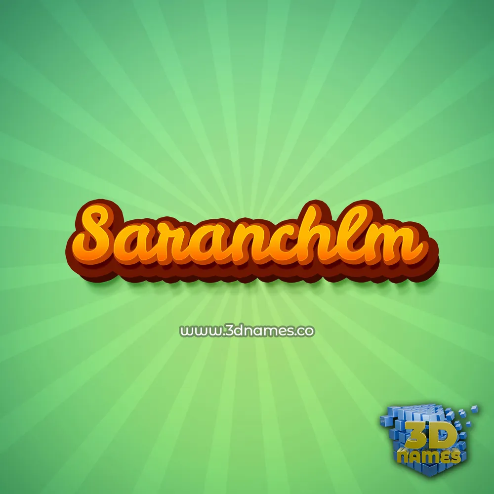 saranchlm in Green Rays style - 3D name wallpaper