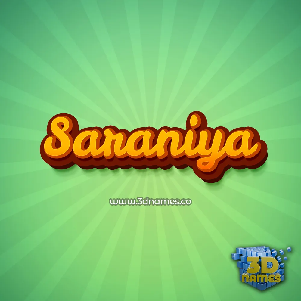 saraniya in Green Rays style - 3D name wallpaper