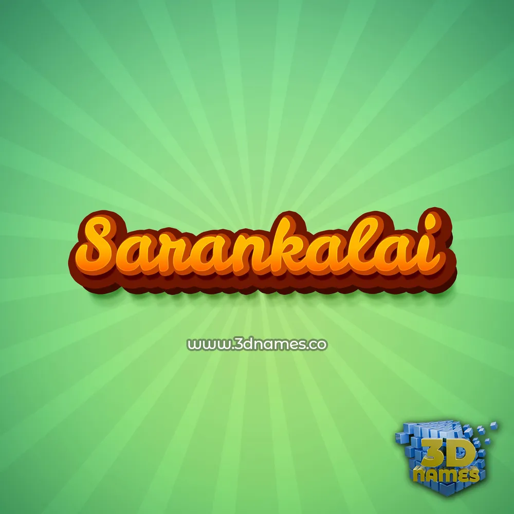 sarankalai in Green Rays style - 3D name wallpaper
