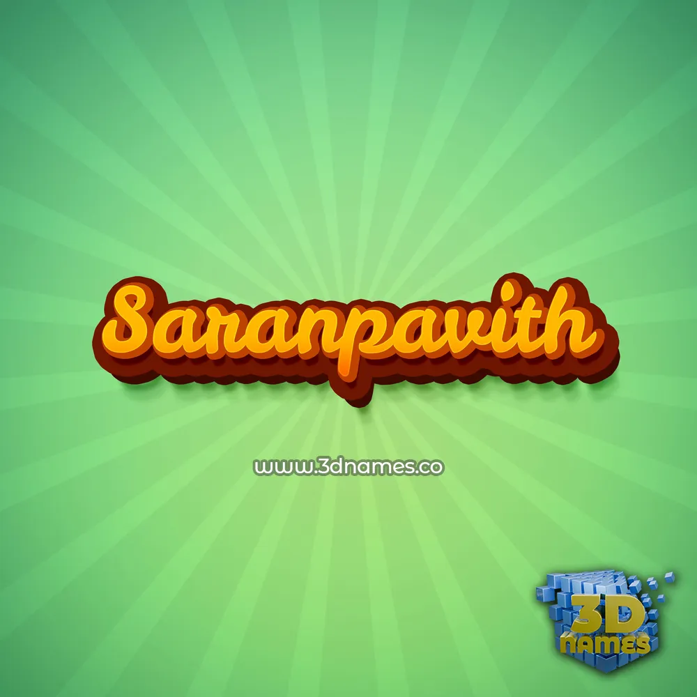 saranpavith in Green Rays style - 3D name wallpaper
