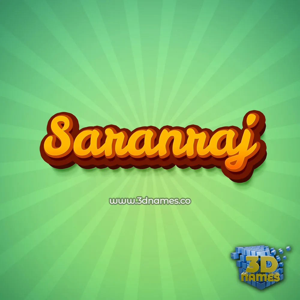 saranraj in Green Rays style - 3D name wallpaper