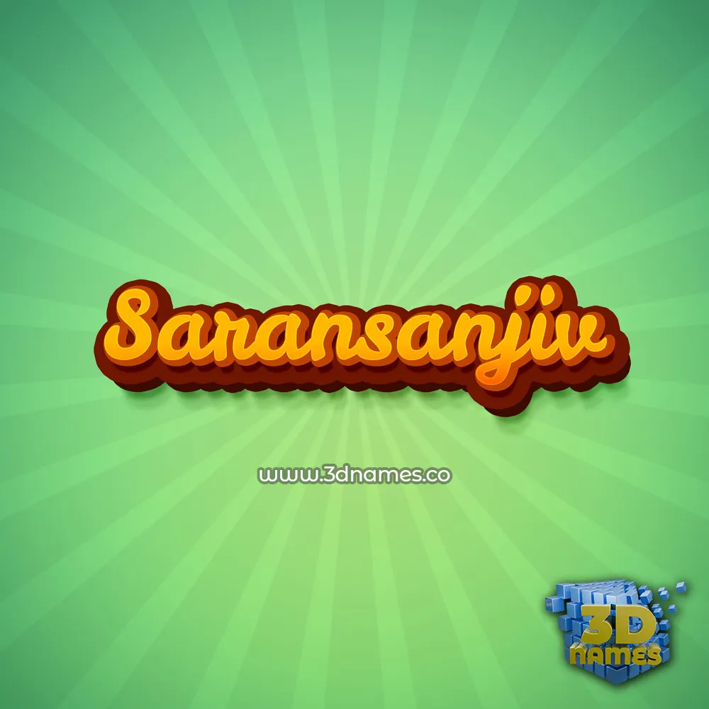 saransanjiv in Green Rays style - 3D name wallpaper