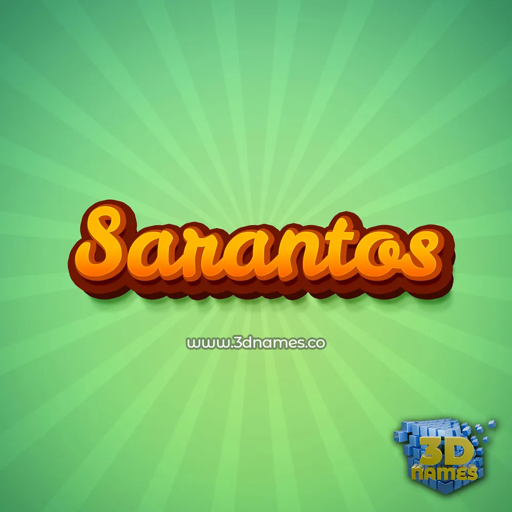sarantos in Green Rays style - 3D name wallpaper