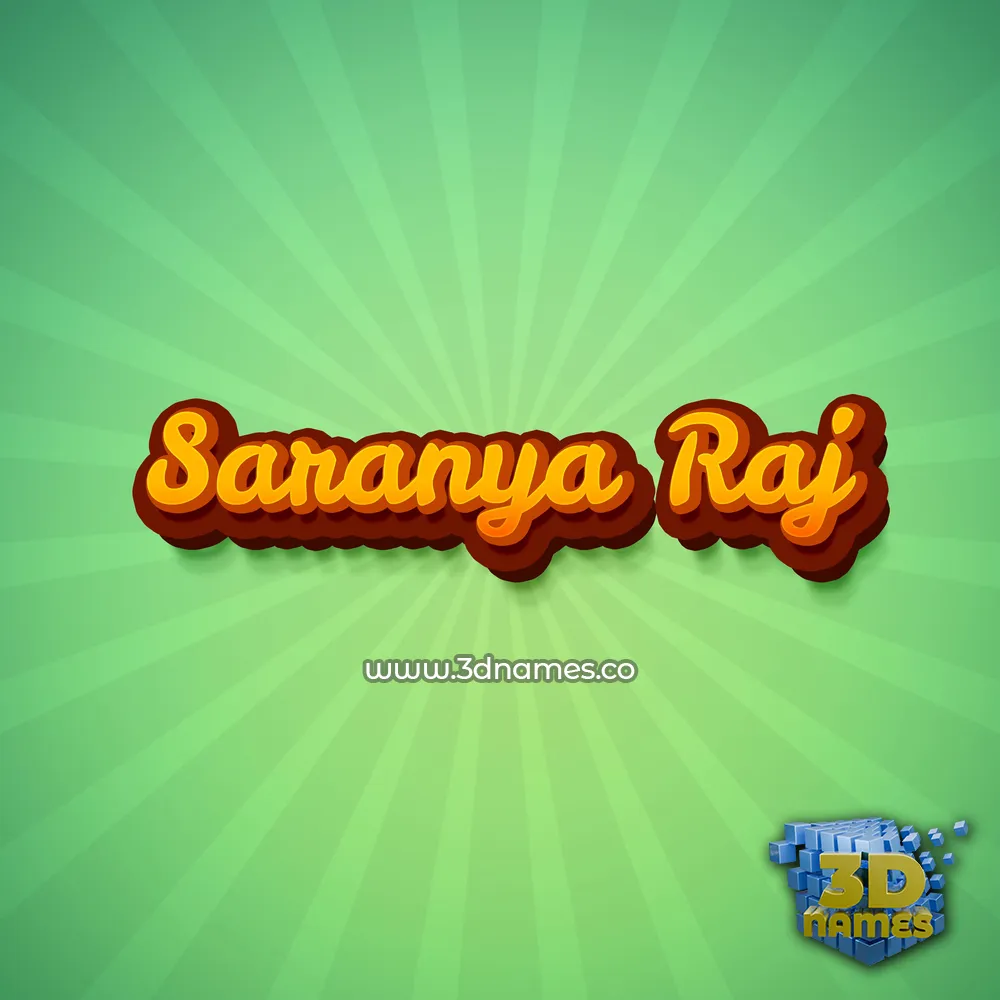 saranya raj in Green Rays style - 3D name wallpaper
