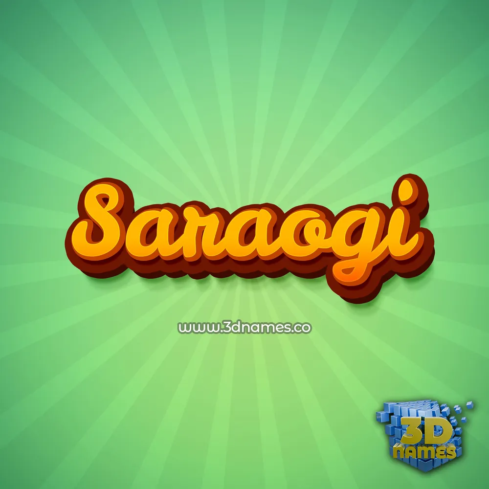 saraogi in Green Rays style - 3D name wallpaper