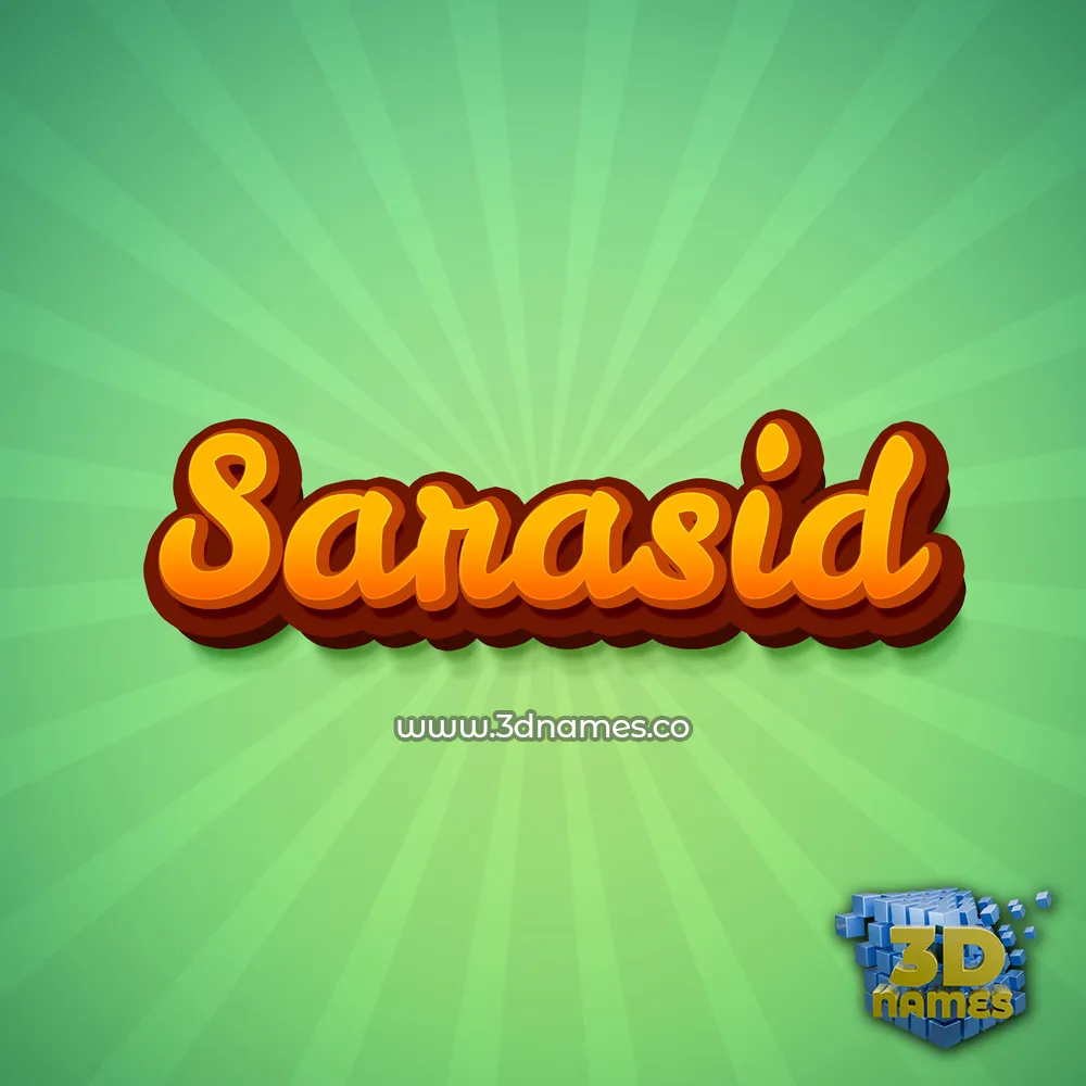 sarasid in Green Rays style - 3D name wallpaper