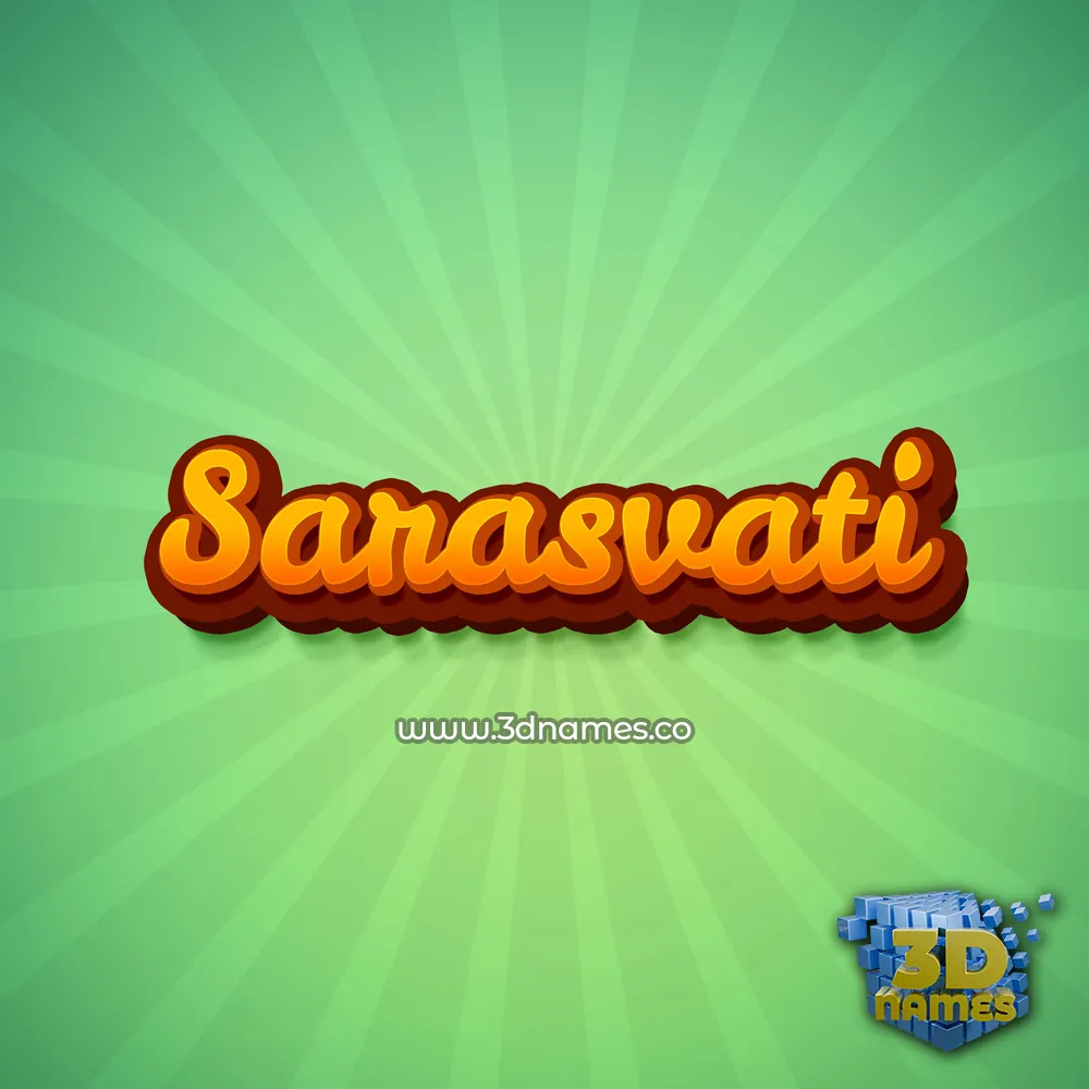 sarasvati in Green Rays style - 3D name wallpaper
