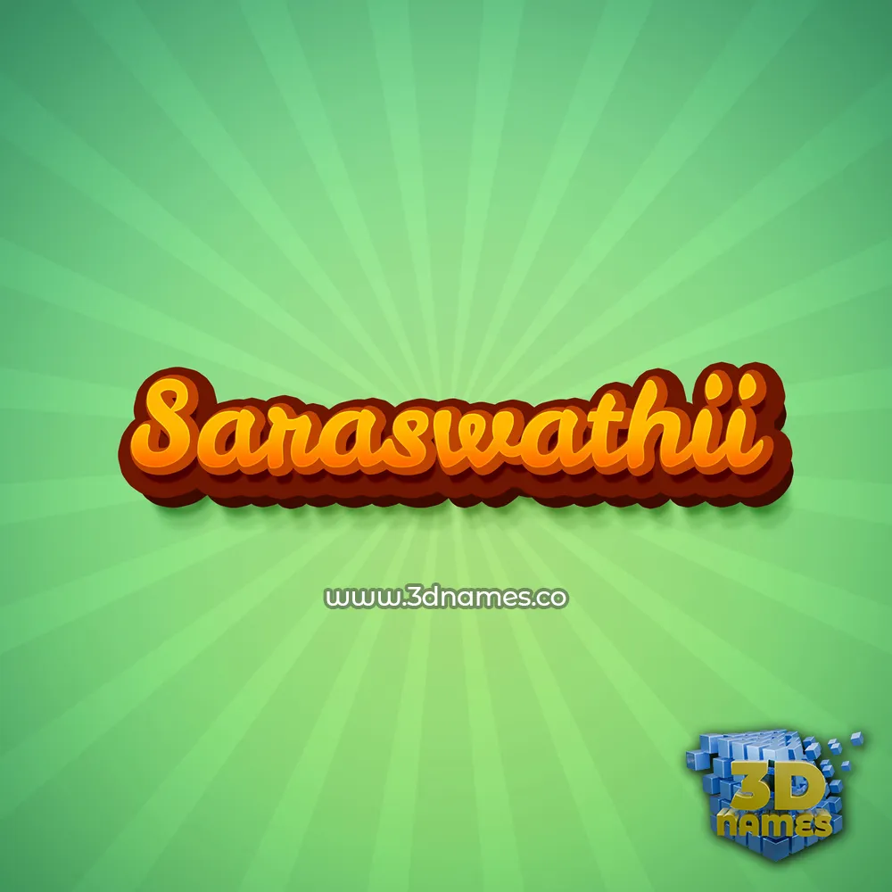 saraswathii in Green Rays style - 3D name wallpaper