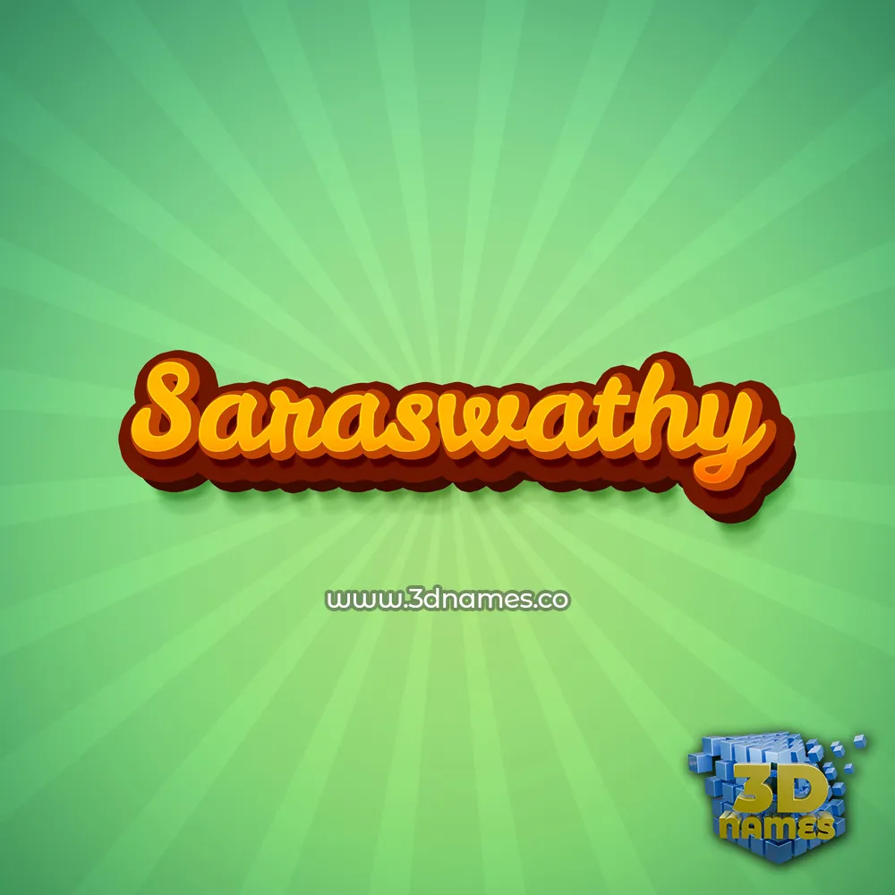 saraswathy in Green Rays style - 3D name wallpaper