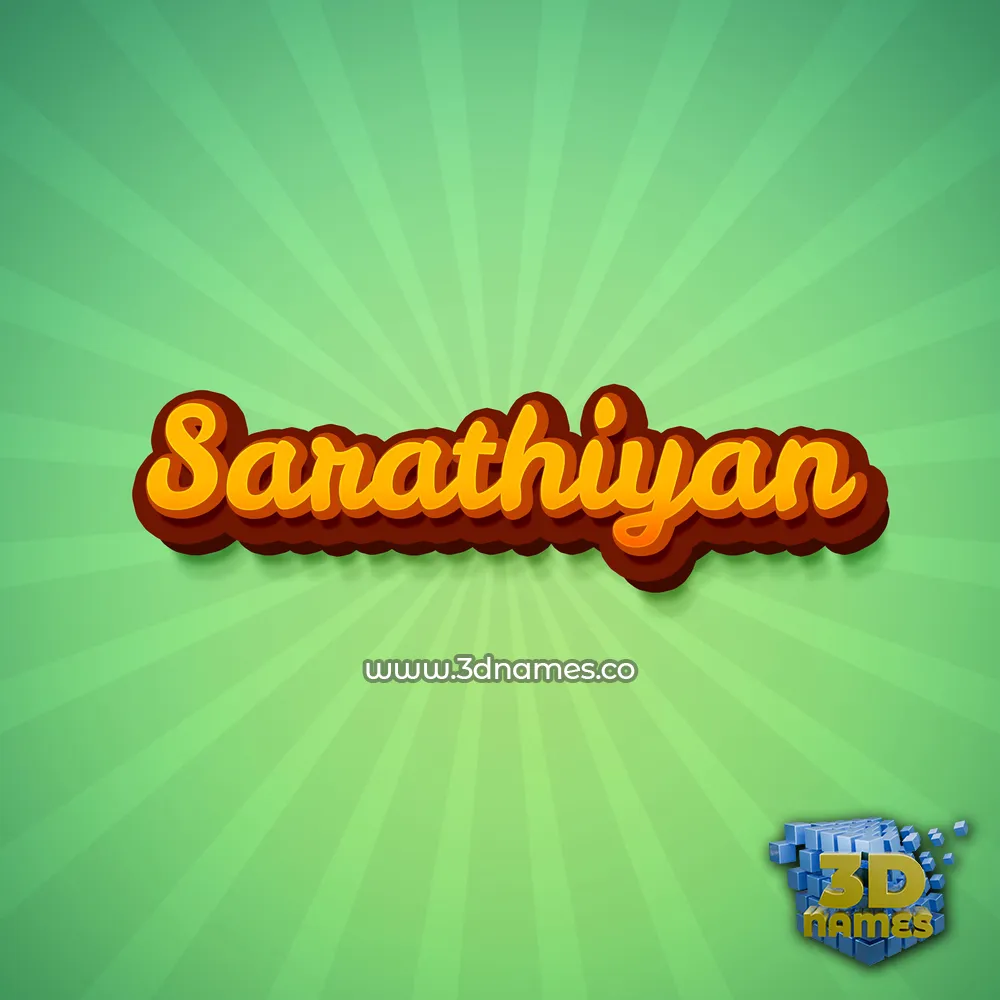 sarathiyan in Green Rays style - 3D name wallpaper