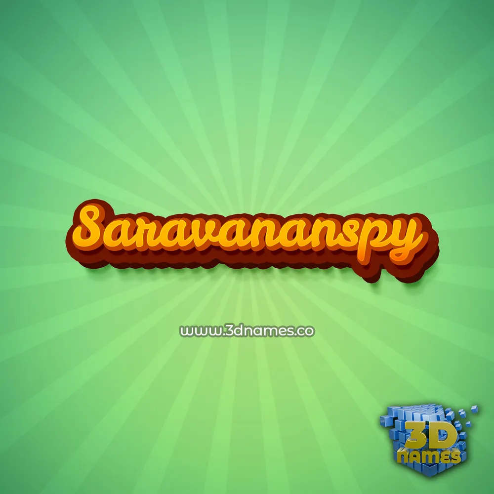 saravananspy in Green Rays style - 3D name wallpaper