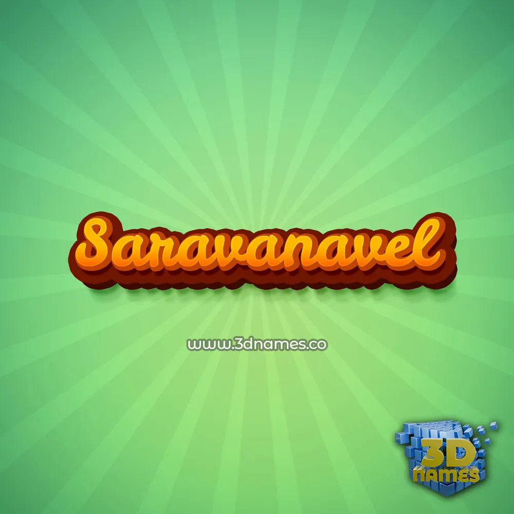 saravanavel in Green Rays style - 3D name wallpaper