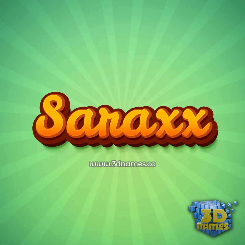 saraxx in Green Rays style - 3D name wallpaper