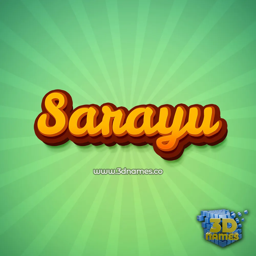 sarayu in Green Rays style - 3D name wallpaper