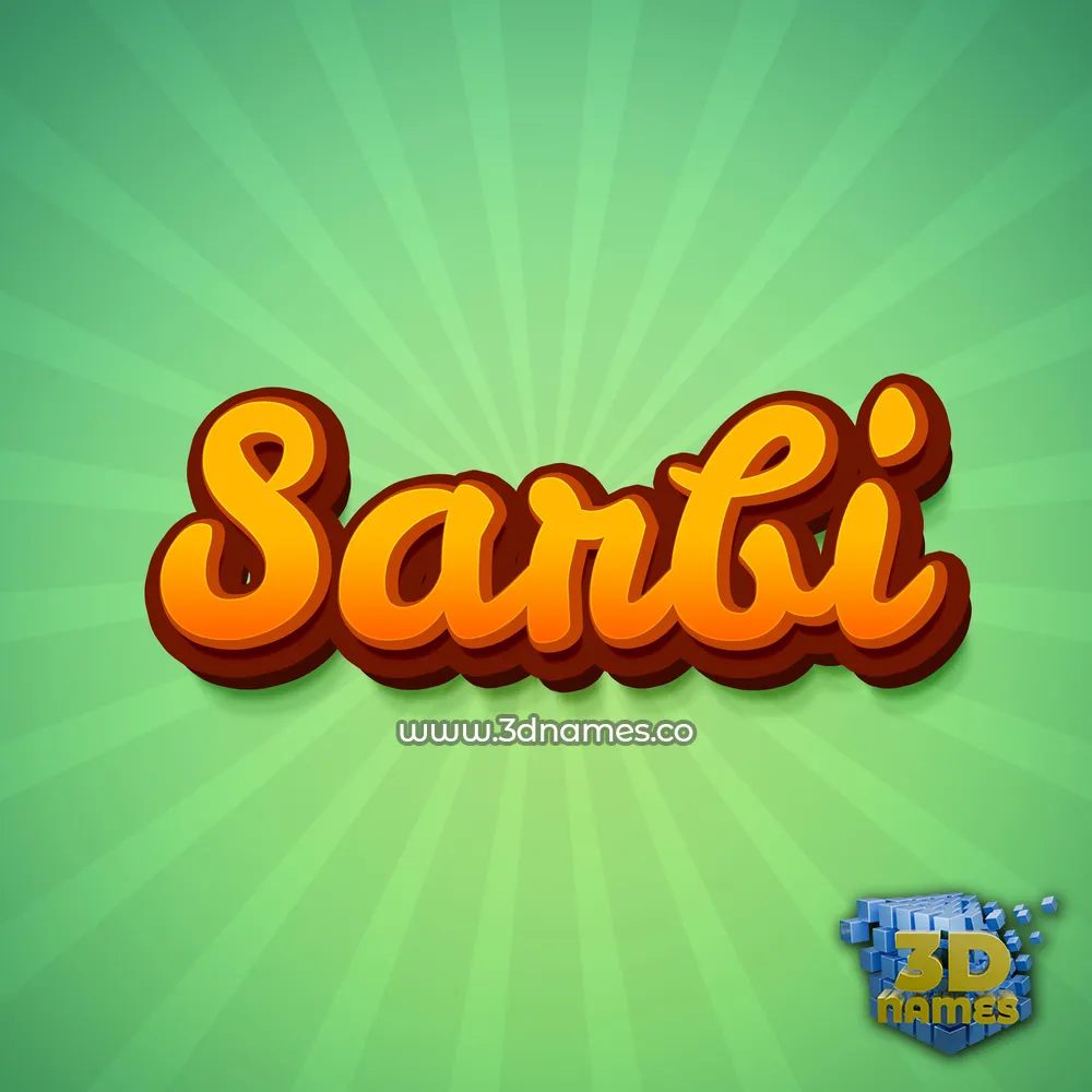 sarbi in Green Rays style - 3D name wallpaper