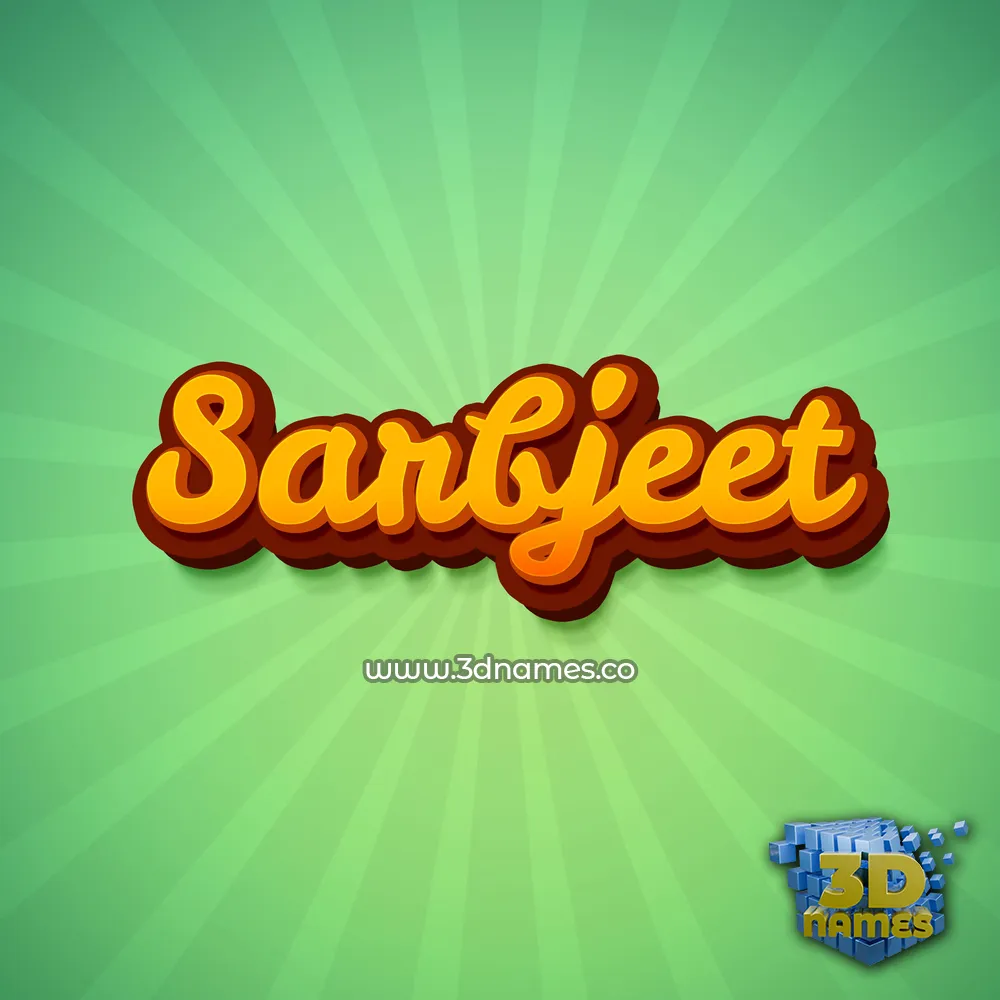 sarbjeet in Green Rays style - 3D name wallpaper