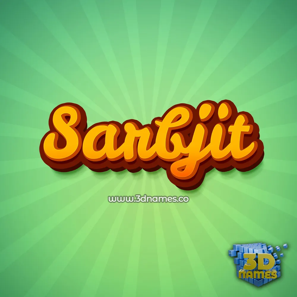 sarbjit in Green Rays style - 3D name wallpaper