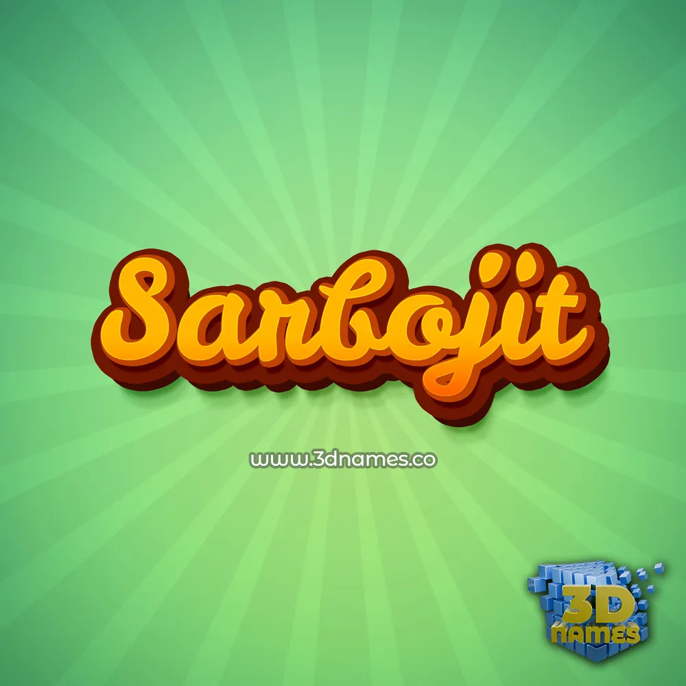 sarbojit in Green Rays style - 3D name wallpaper
