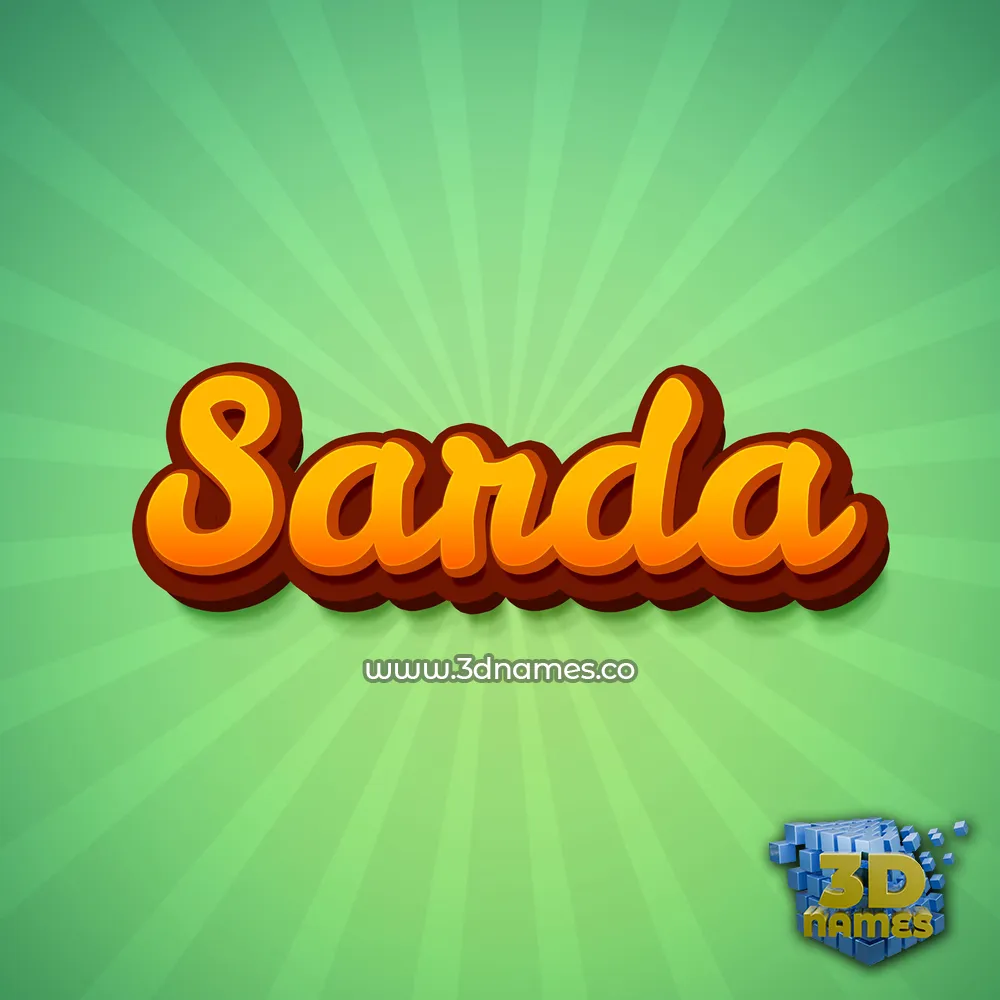 sarda in Green Rays style - 3D name wallpaper