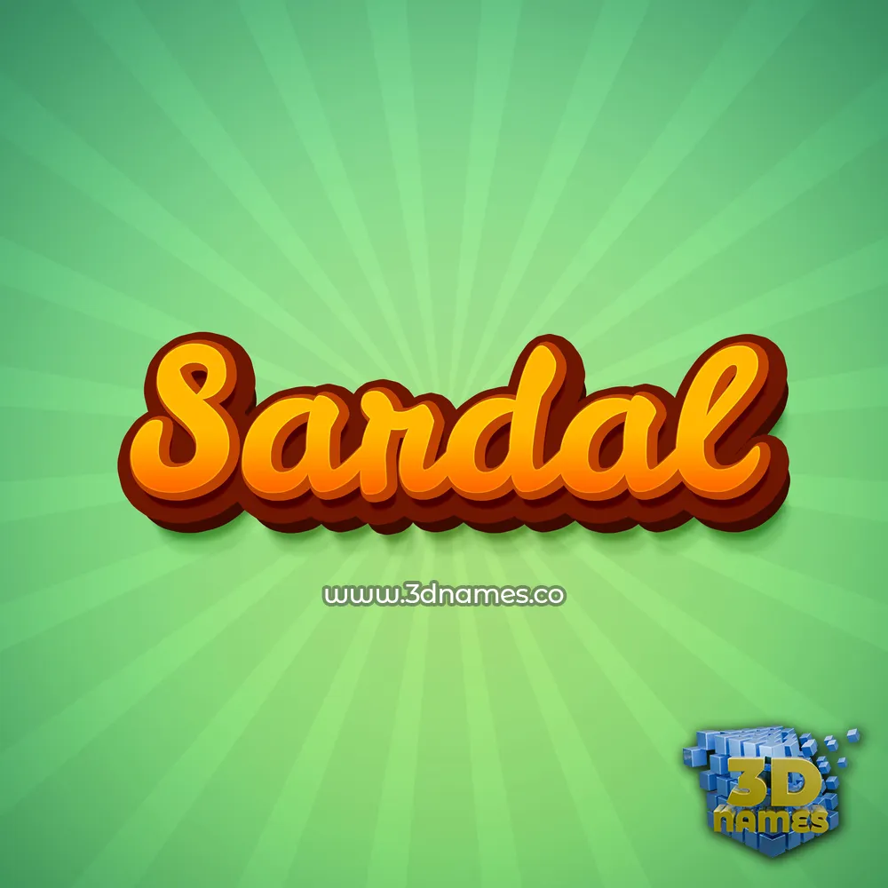 sardal in Green Rays style - 3D name wallpaper