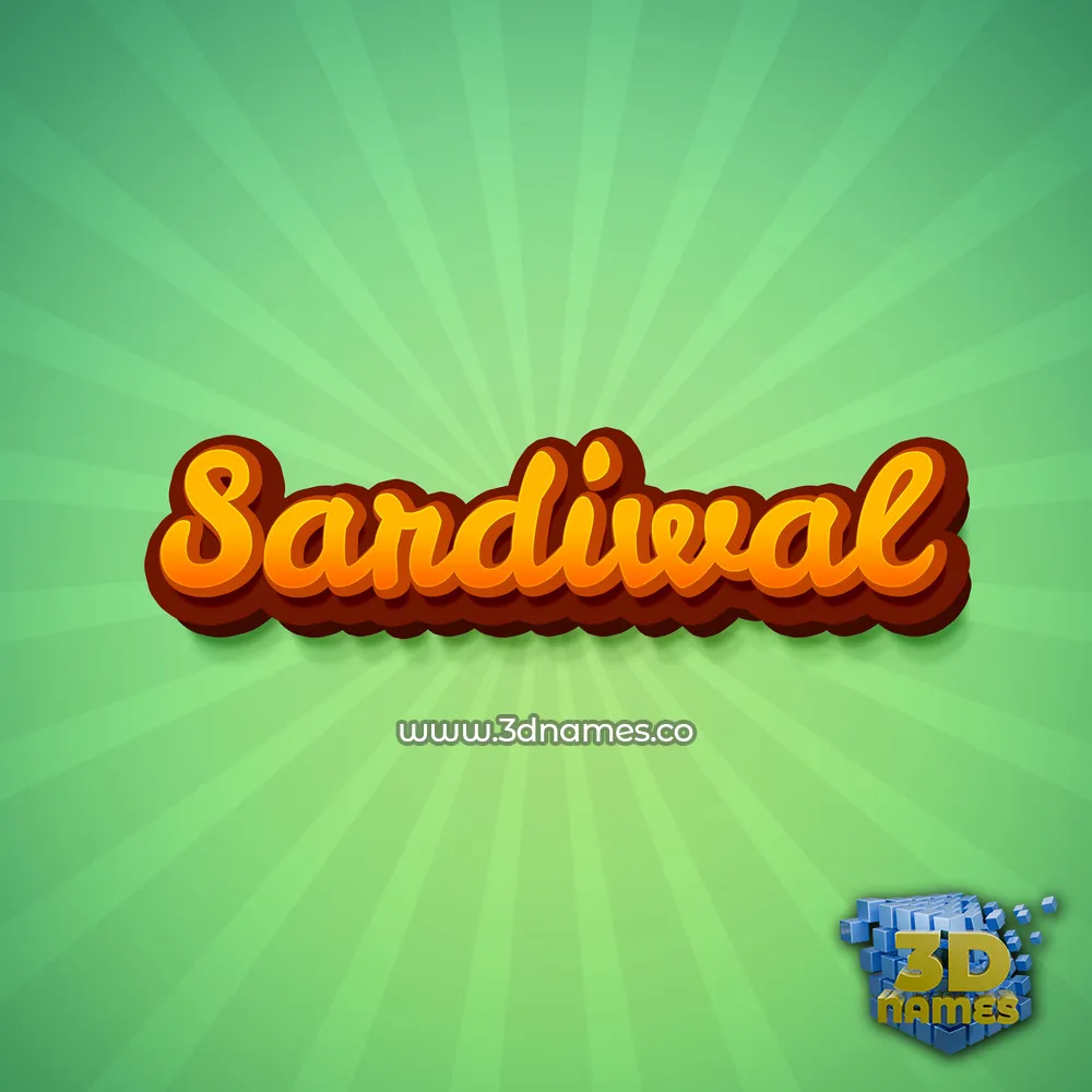 sardiwal in Green Rays style - 3D name wallpaper