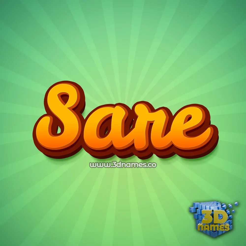 sare in Green Rays style - 3D name wallpaper