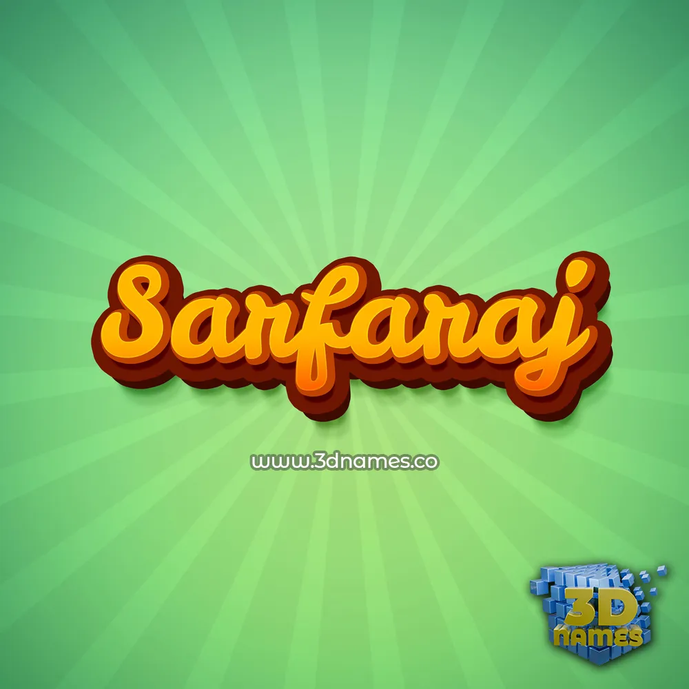 sarfaraj in Green Rays style - 3D name wallpaper