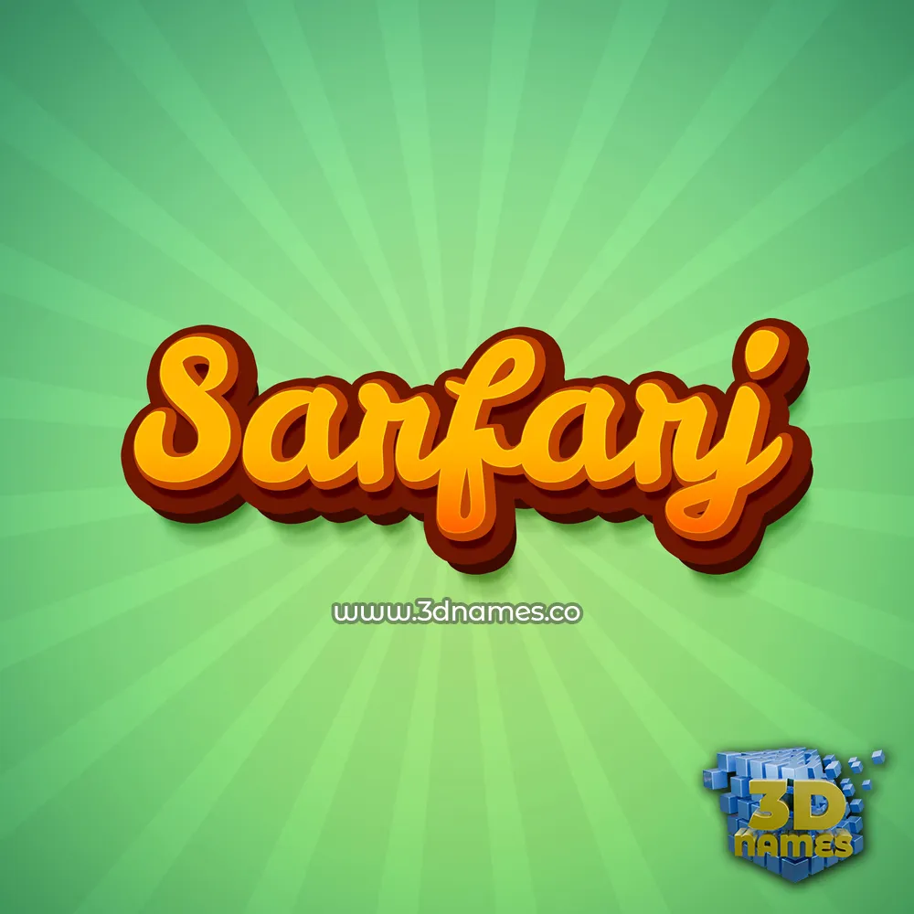 sarfarj in Green Rays style - 3D name wallpaper
