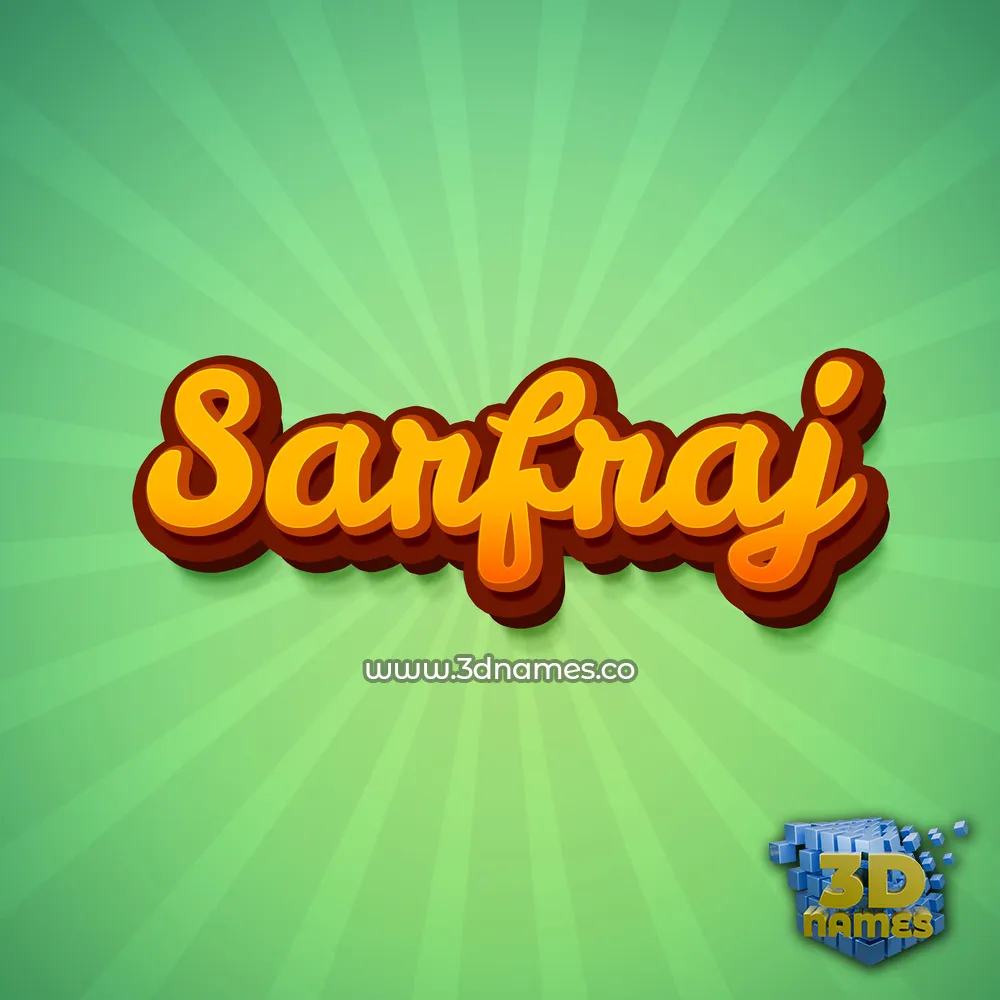 sarfraj in Green Rays style - 3D name wallpaper